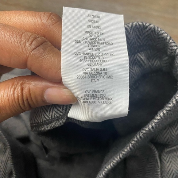 H by Halston Petite Wide-Leg Herringbone Pants with Pintuck Black size 16 - Picture 8 of 12